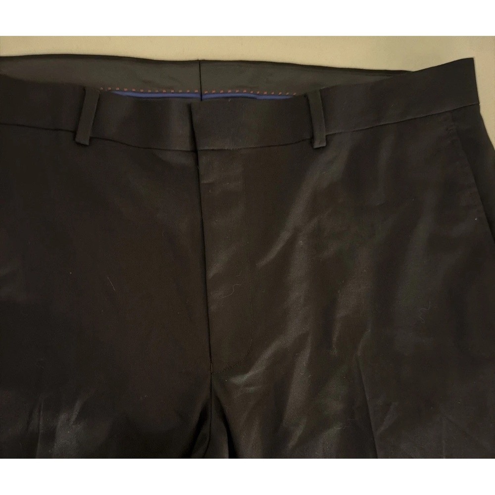 Billy London Suit Separate Trousers Mens 38W 32L Black Flat Front Performance